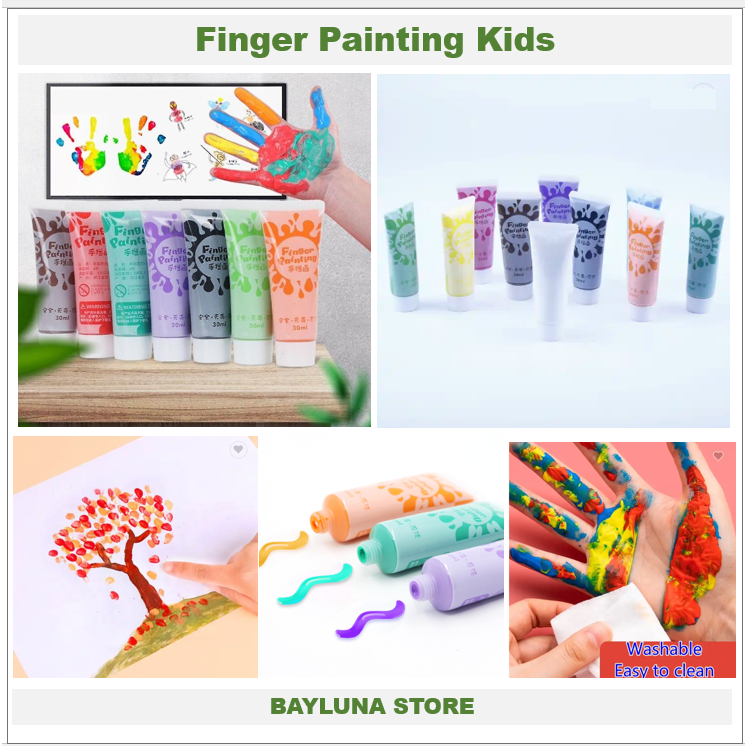 

Bayluna Washable Finger Paint Hand Painting Cat Warna Non Toxic 12 color 30ml