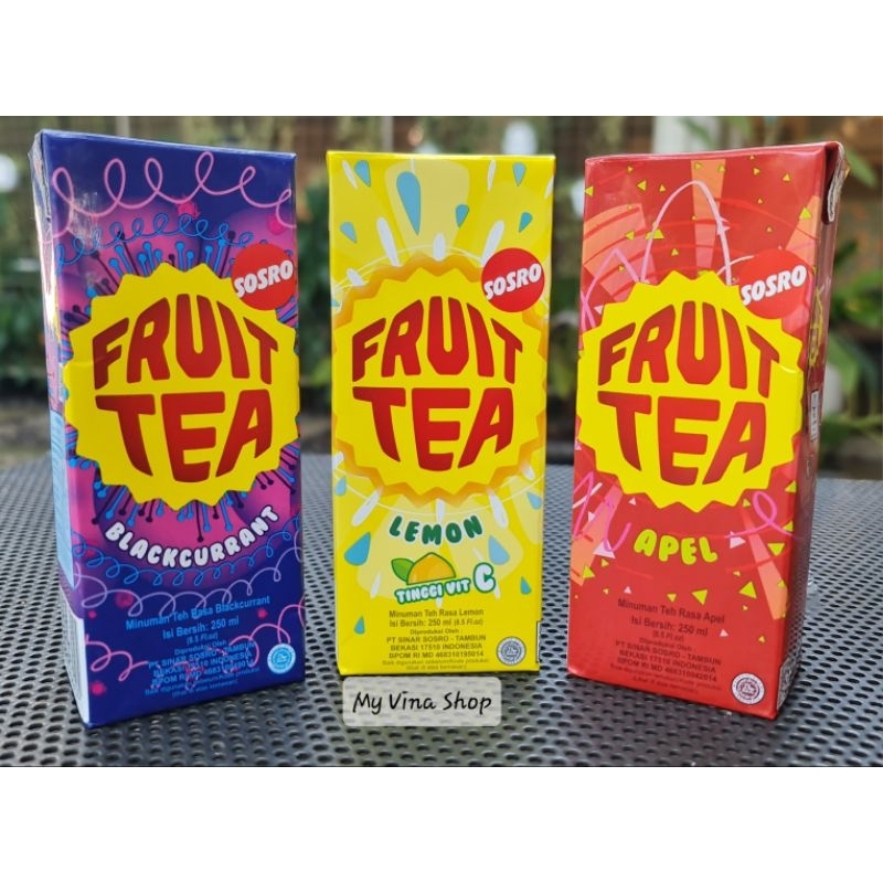 

Fruit Tea Kotak 250 ml SOSRO Minuman Teh Rasa Isi 24 Pcs/Karton