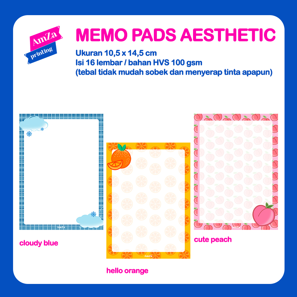 

Memo Pads Aesthetic Lucu Pastel - Kertas Memo - note pads memo