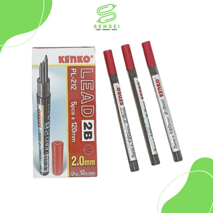 

Refil / Isi Pensil Lead 2B 2.0 mm Kenko PL-212 / Refil Pensil 2B
