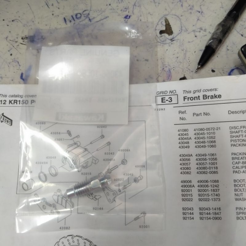 Baut Nepel Pembuangan Angin Caliper Kaliper Ninja RR SS R Original Kawasaki