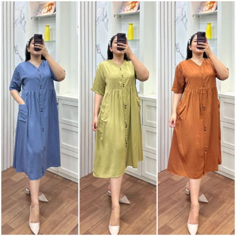 BISA COD GALERIAZKIYA VIONA DRESS BY ANNISA FASHION/ VIONA DRESS POLOS RAYON TWILL/ DRESS KATUN RAYO