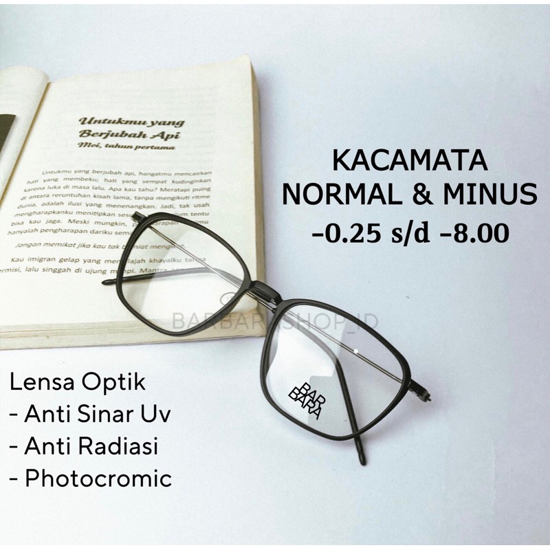 KACAMATA MINUS ANTIRADIASI PHOTOCROMIC MINUS -0.25 - -.800 ALOY