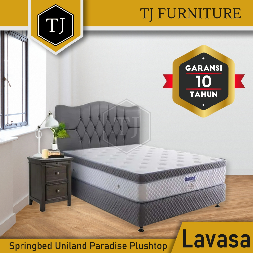 Uniland Paradise Plushtop Lavasa / Kasur Springbed - Full Set Divan