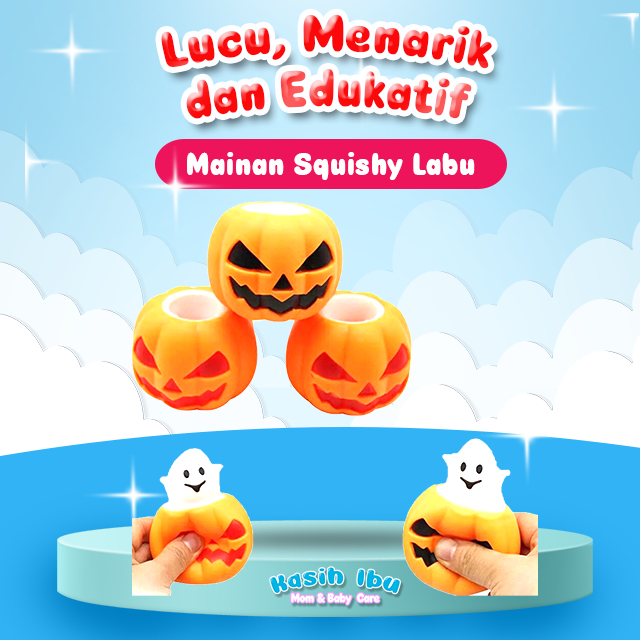 Mainan Squishy Labu Mainan Squishy Pumpkin Mainan Squishy Penghilang Stress Squishy Mainan Anti Stre