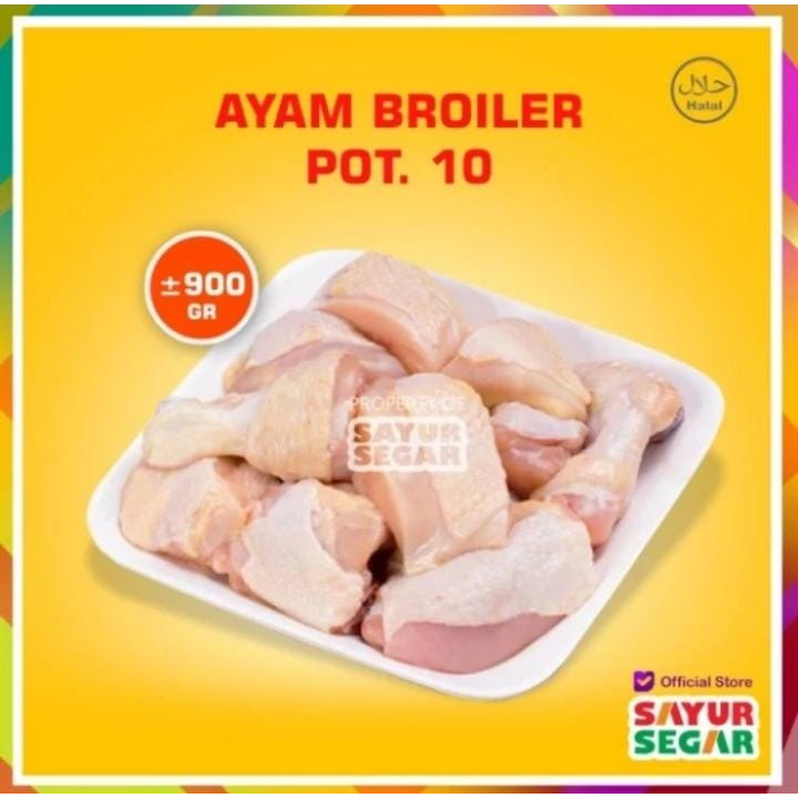 

ayam broiler 1ekor potong 10 note 1kg