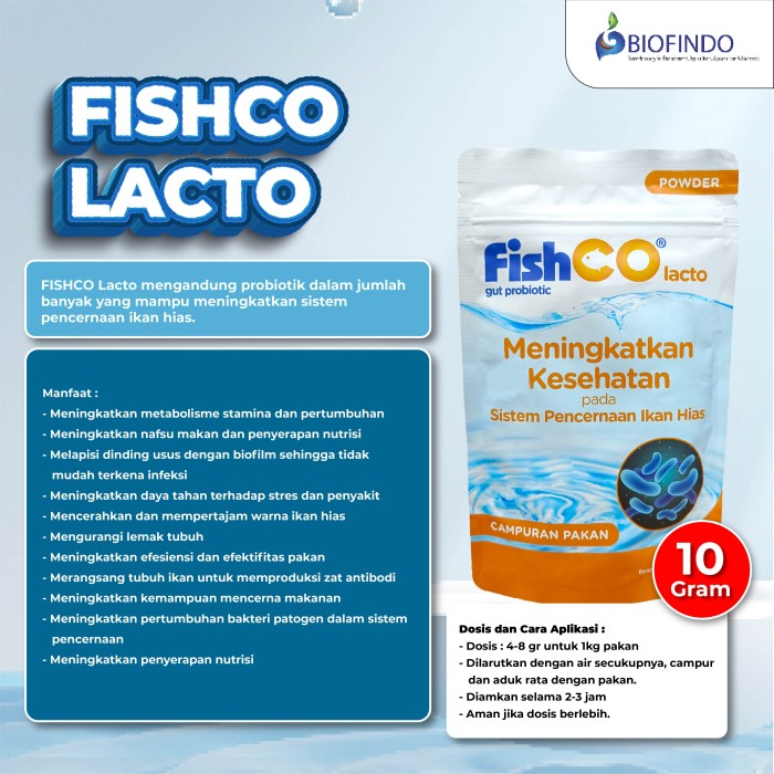 FISHCO Aquarium Probiotik Lacto Campuran Pakan Bakteri Starter 10gr