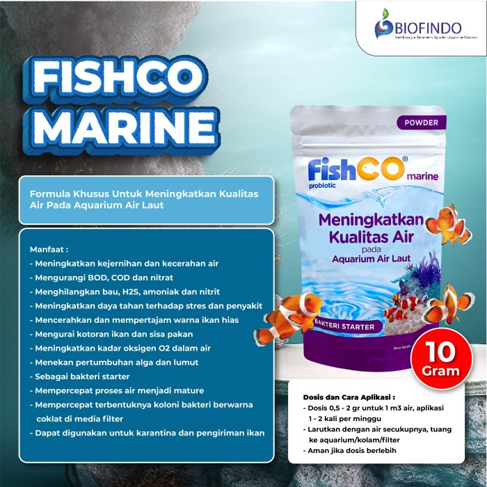FISHCO Aquarium Air Laut Probiotik Marine - Bakteri Starter 10gr
