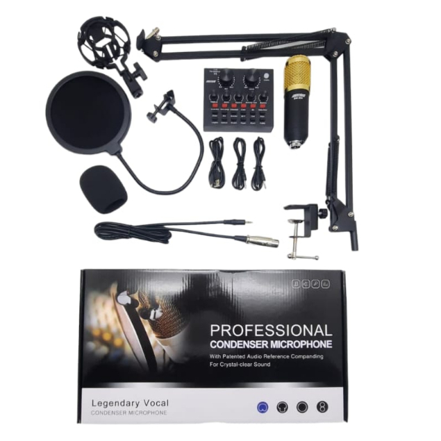 Condenser Microphone Kit Bm-800 Mic Kit With Live Sound Card