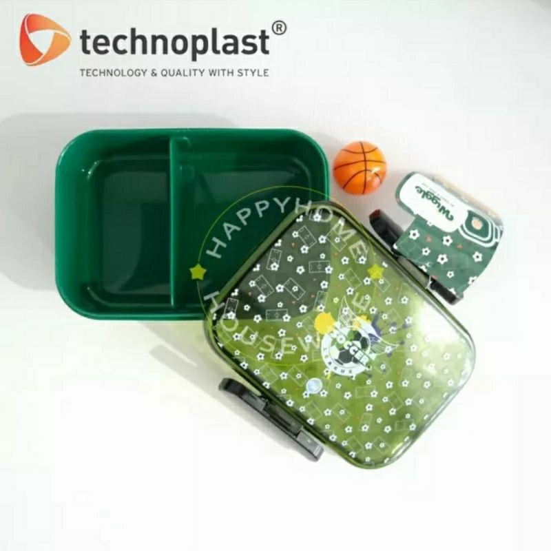 kotak bekal makan lunchbox Technoplast soccer wiggle 750 ml