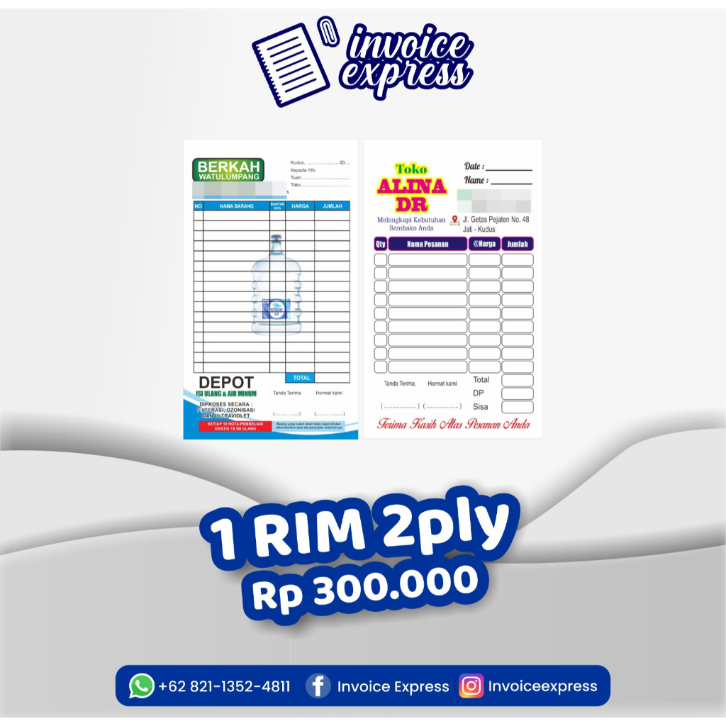 

Nota Custom 1 RIM 2 PLY/ Nota Jual/ Nota Aesthetic/ Cetak Buku Nota Toko Online Shop/ Nota Toko