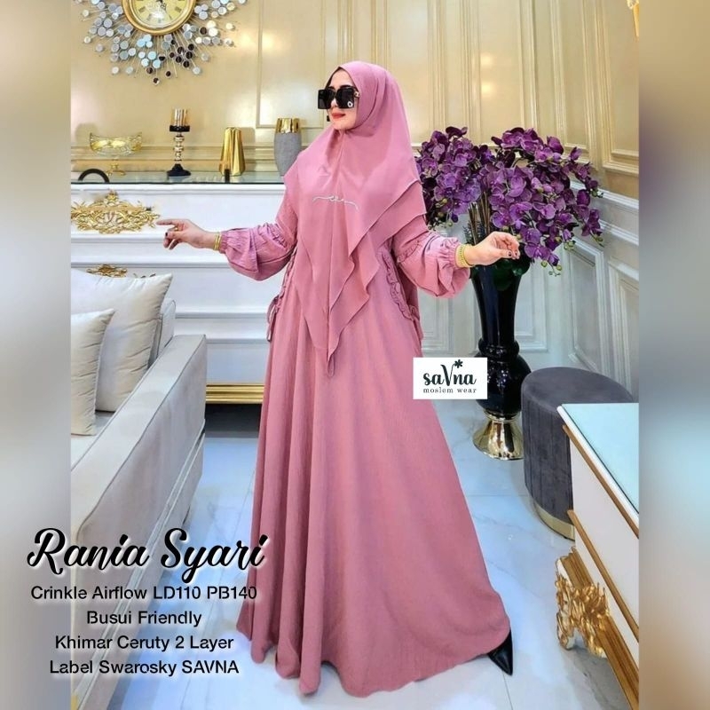 RANIA syari gamis set hijab