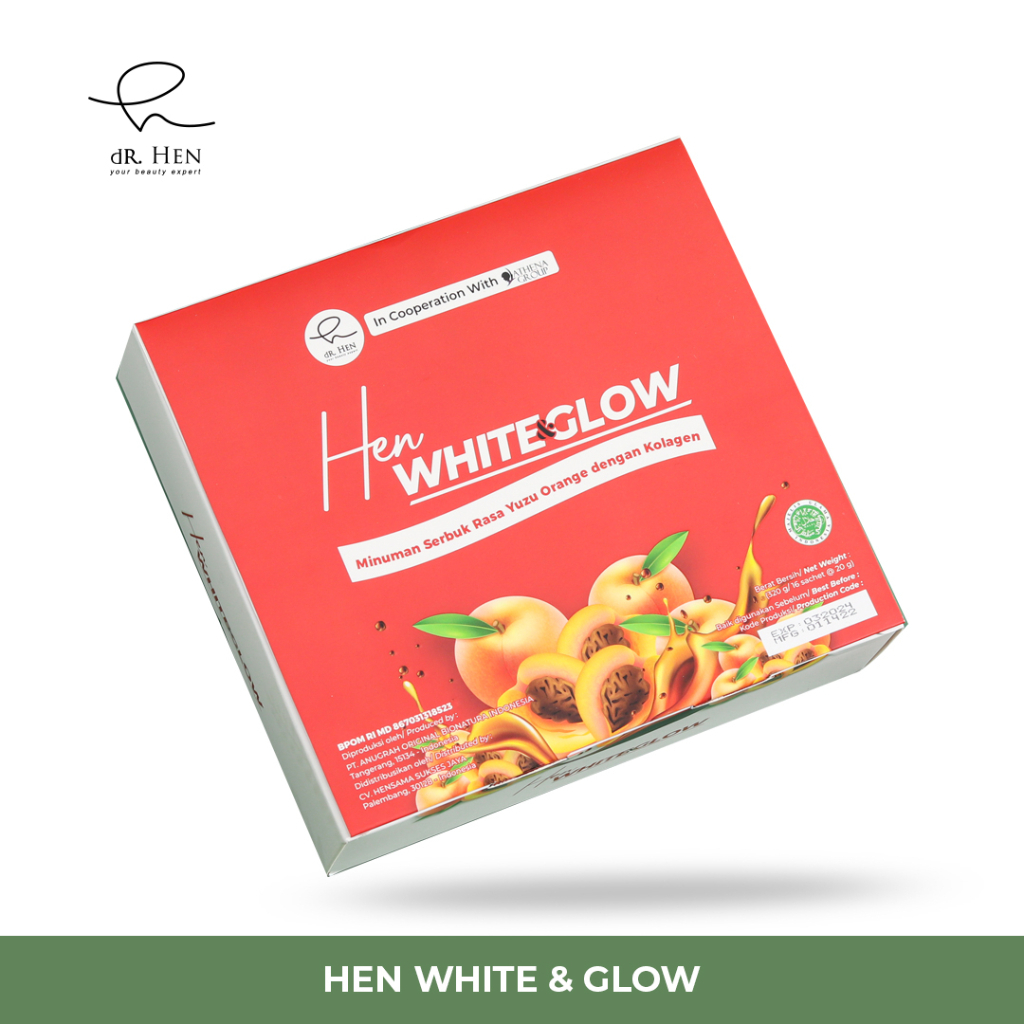 dR. HEN - White & Glow 1 Box isi 16 sachet Collagen Drink BPOM by dR. Richard Lee