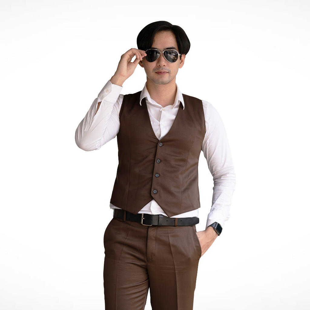 Rompi Formal Pria - Vest Formal Pria - Rompi Pesta Pria - Coklat