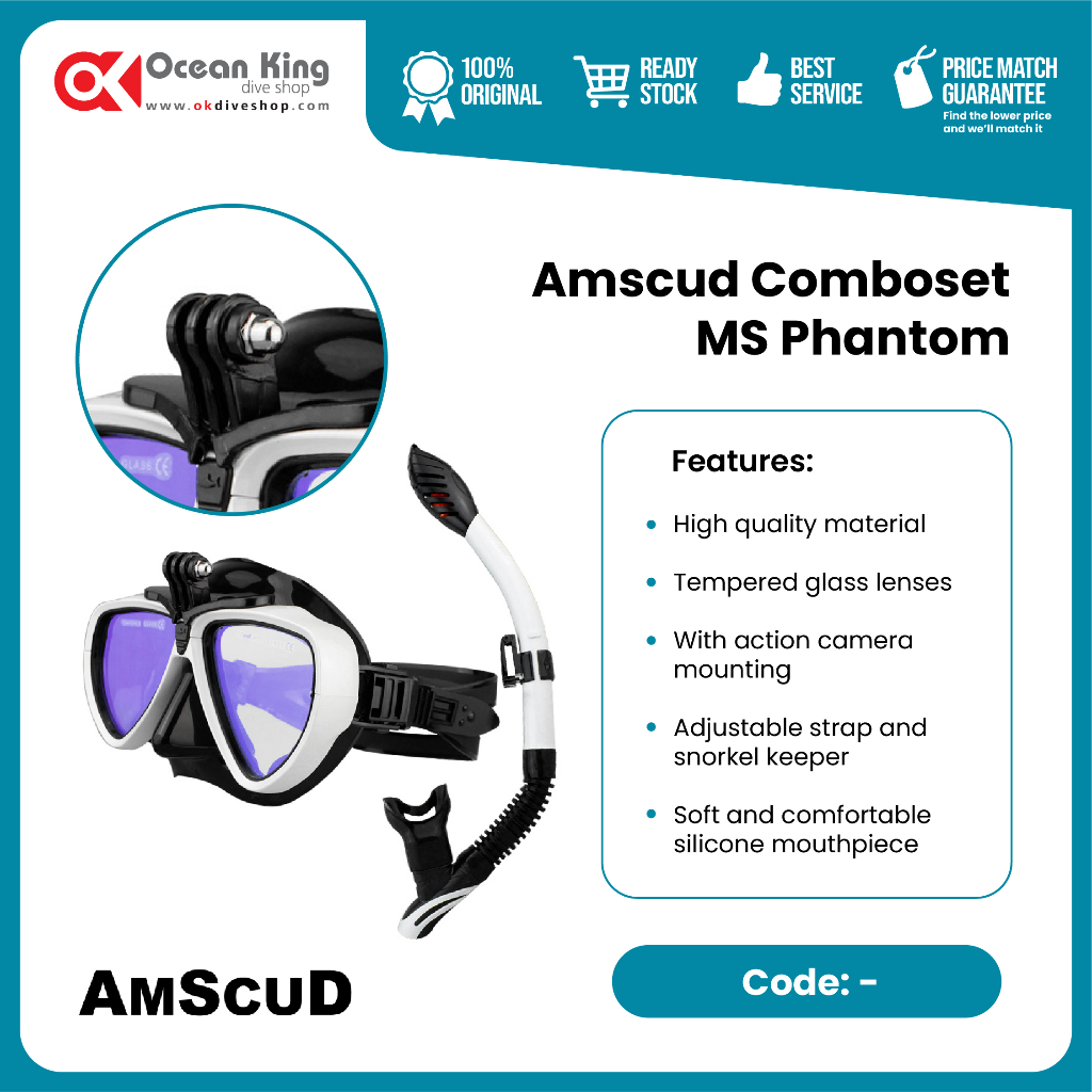 COMBOSET AMSCUD PHANTOM / MASK + SNORKEL AMSCUD