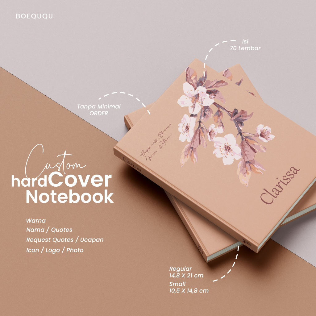 

[Flowery Series] Planner Book 2024 / Custom Buku A5 / Agenda Custom / Journal Book / Custom Desain Cover / Buku Journaling / Scripting Book