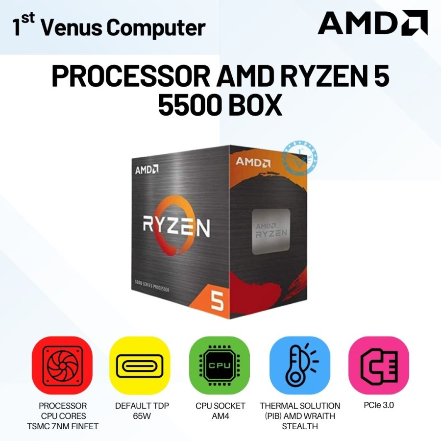 AMD PROCESSOR RYZEN 5 5500 BOX / PROCESSOR AMD RYZEN 5 5500 BOX / PRO14-AMD