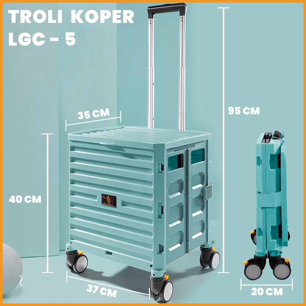 Keranjang Lipat Folded Shopping Cart Keranjang Koper Trolley Troli Lipat Keranjang Belanja Tangga Pet Stroller Trolley -Wonderdekorasi