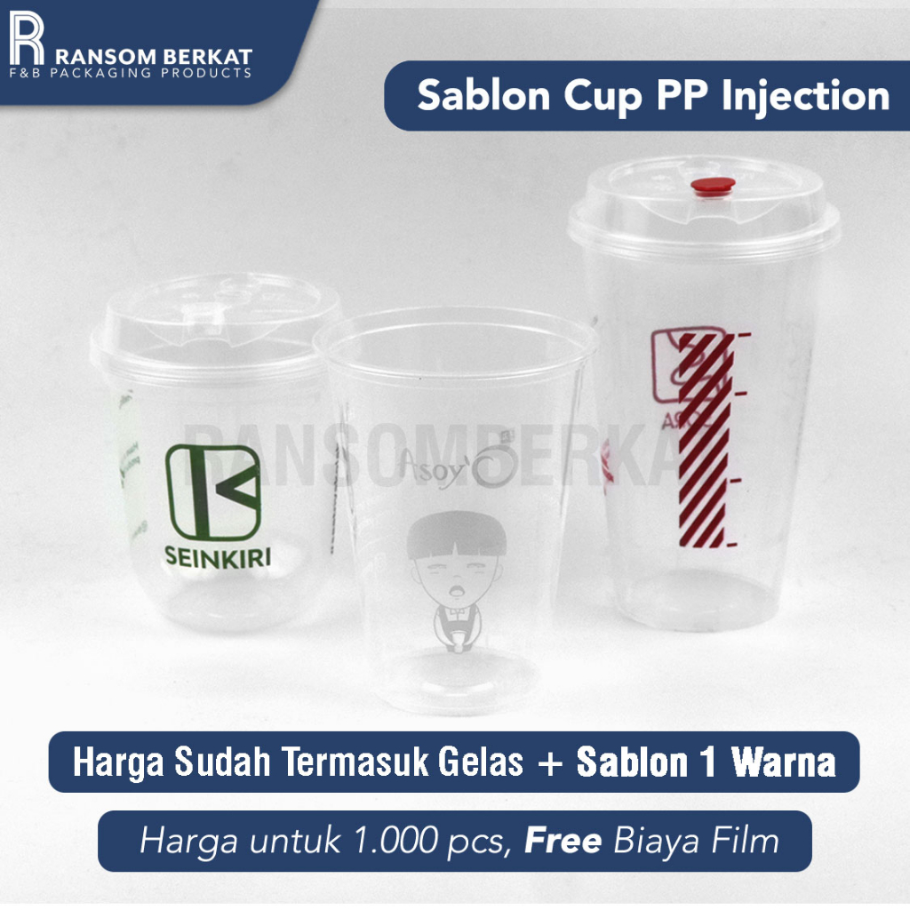 Cetak Sablon Gelas Plastik Plastic Cup PP Injection