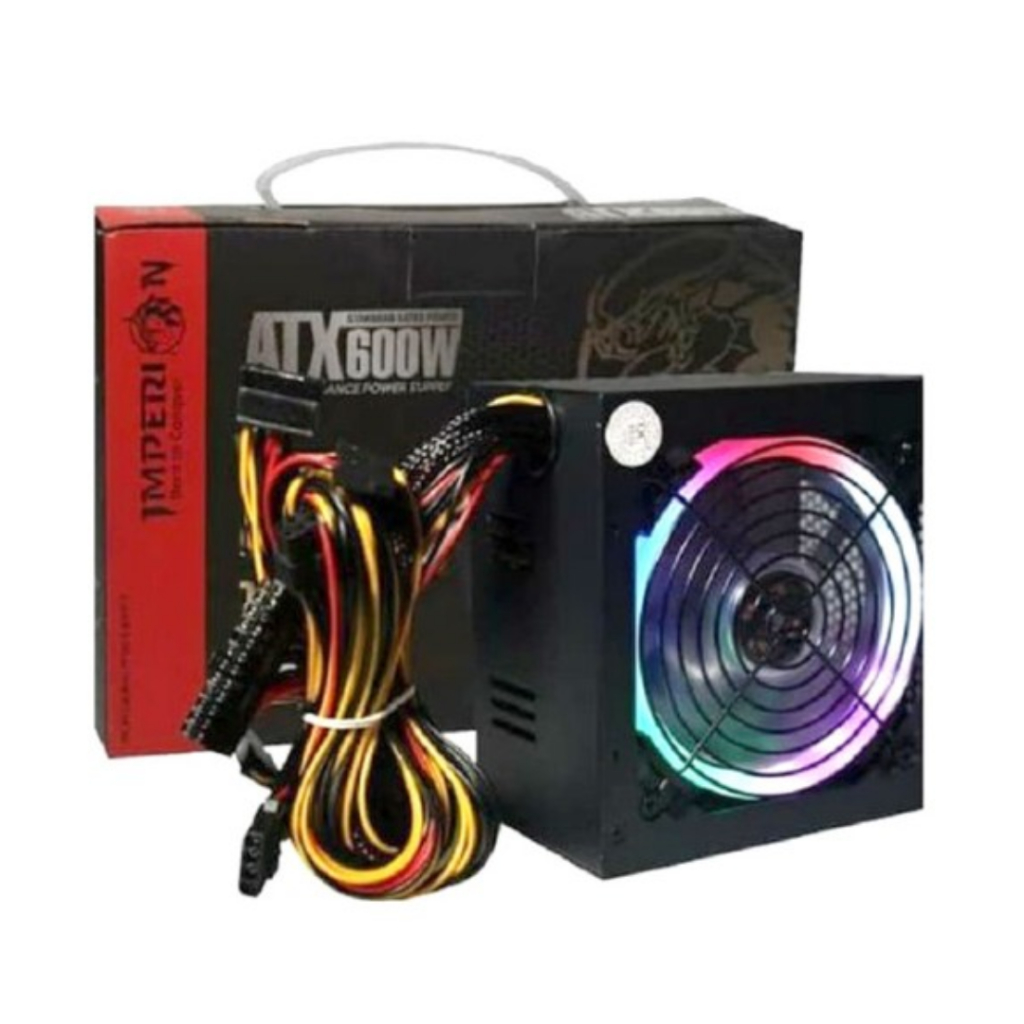 PSU Power Supply Imperion Power Supply 600 Watt 8 Pin RGB Fan 600WATT