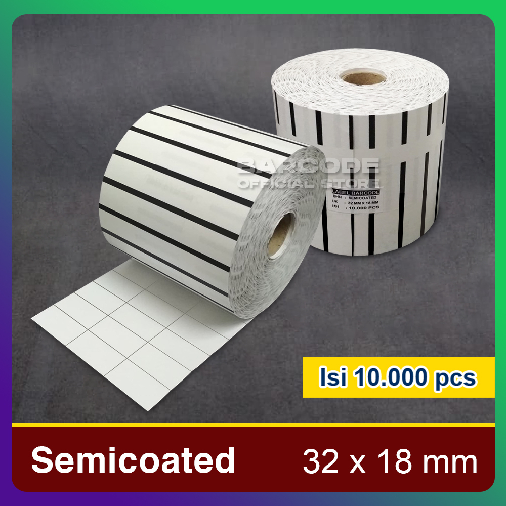 

Kertas Label Semicoated 32mm x 18mm Stiker Blackmark Cacah 3 Line Isi 10.000 Pcs