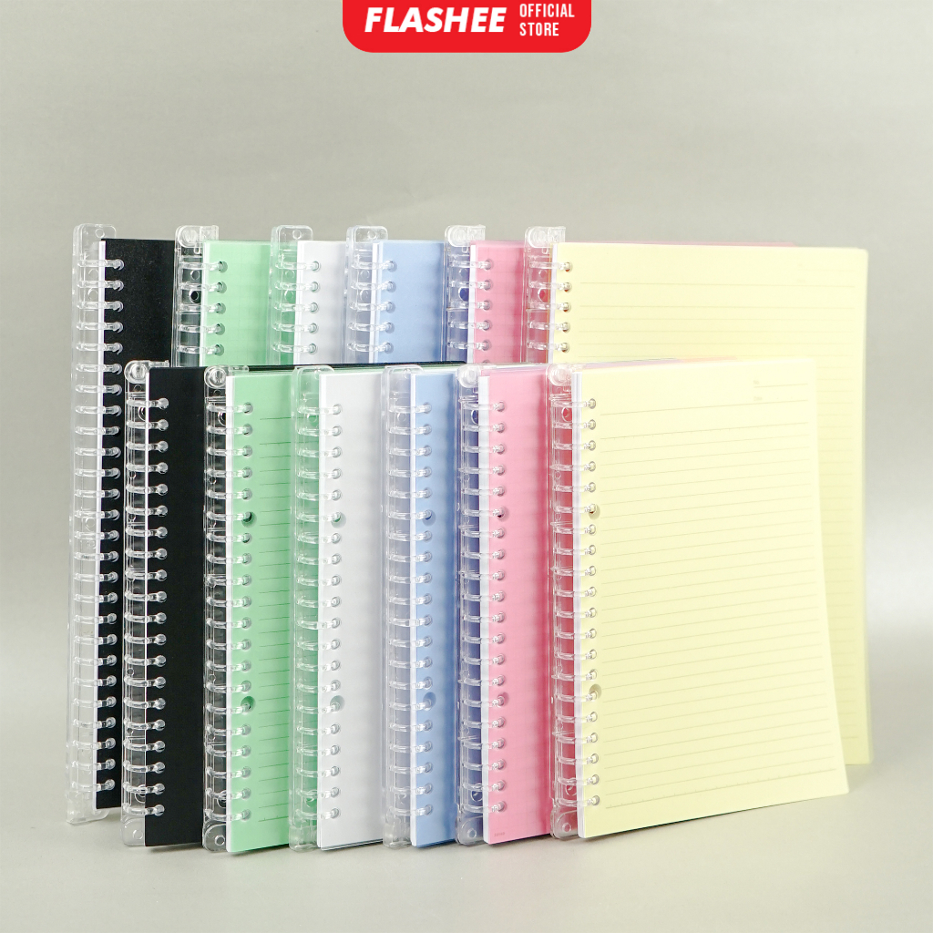 

Flashee Binder Note Spiral Ring Model ( Garis, Polos, Dotted & Grid ) A5 & B5 - 50 Halaman