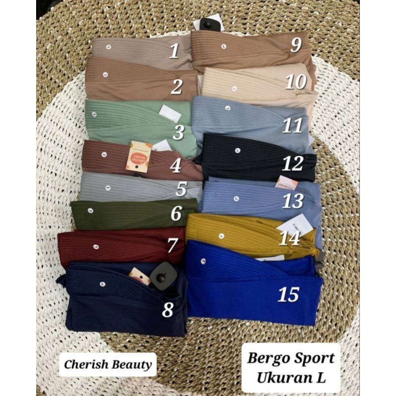 Jilbab Bergo Sport L / Jilbab Instan Ukuran L