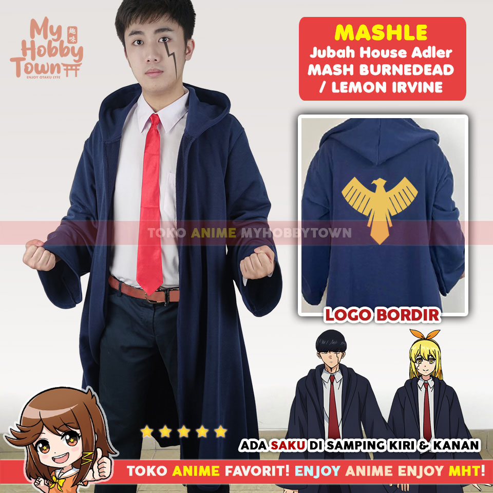 Jubah Cosplay Anime Mashle Jaket Hoodie House Adler Mash Burnedead Lemon Irvine Finn Ames Lance Crow