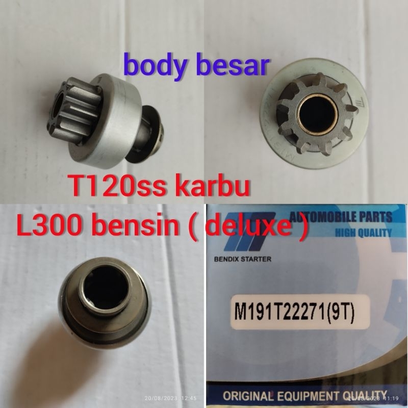 BENDIK DINAMO STARTER MITSUBISHI T120SS KARBU DAN L300 BENSIN/L300 DELUXE BODY BESAR GIGI 9 BENDIX S