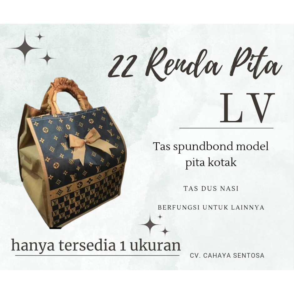 [12 pcs] Tas Kain Hajatan 22 Renda LV | Tas Spunbond