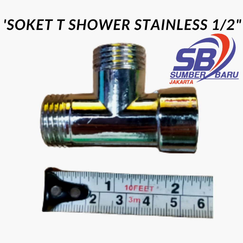 NEPEL SAMBUNGAN PIPA TEE T SHOWER AIR PANAS DINGIN STAINLESS SBJ