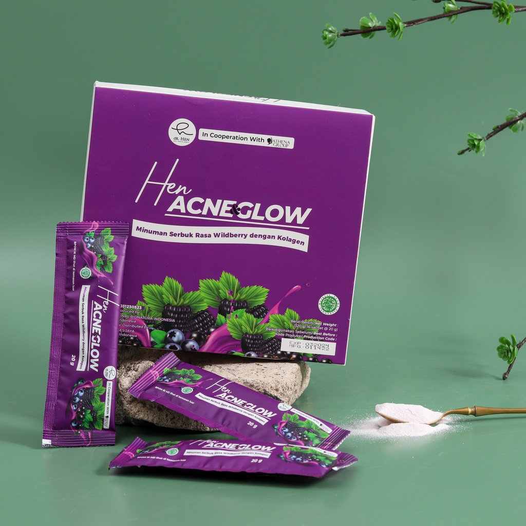 dR. HEN - Acne & Glow 1 Box isi 16 sachet Collagen Drink BPOM by dR. Richard Lee