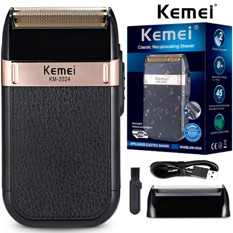 KEMEI KM-2024 SHAVER WATERPROOF ALAT MESIN CUKUR JENGGOT KEMEI KM 2024