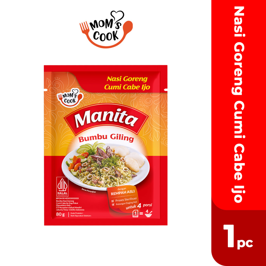 

MANITA Bumbu Nasi Goreng Cumi Cabe Ijo 80gr