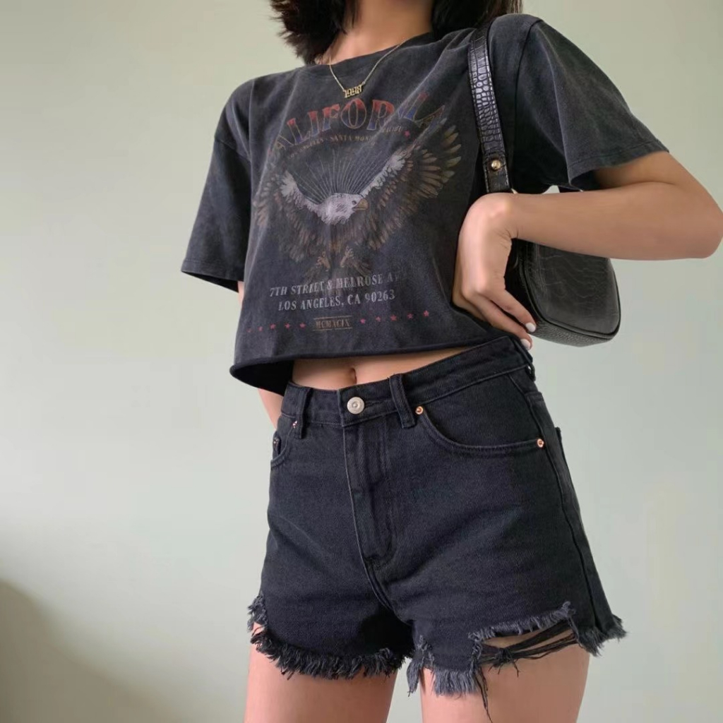 Crop Tee kaos crop wanita kaos crop top wanita baju bahan adem kaos crop tee