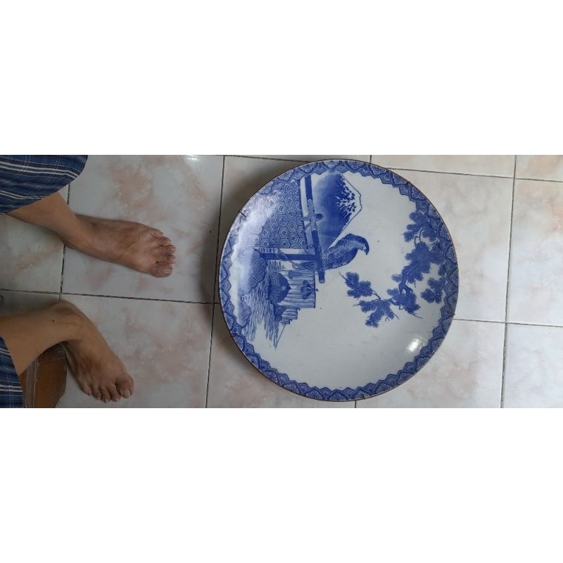 Piring tembok cina jepang hiasan dinding kuno.