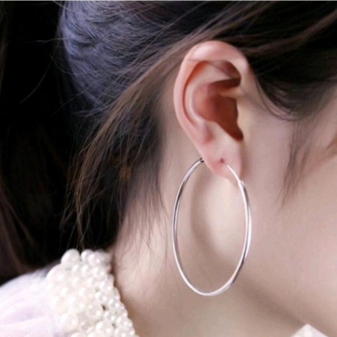 Anting Bulat Wanita Titanium/Anting hoop Titanium