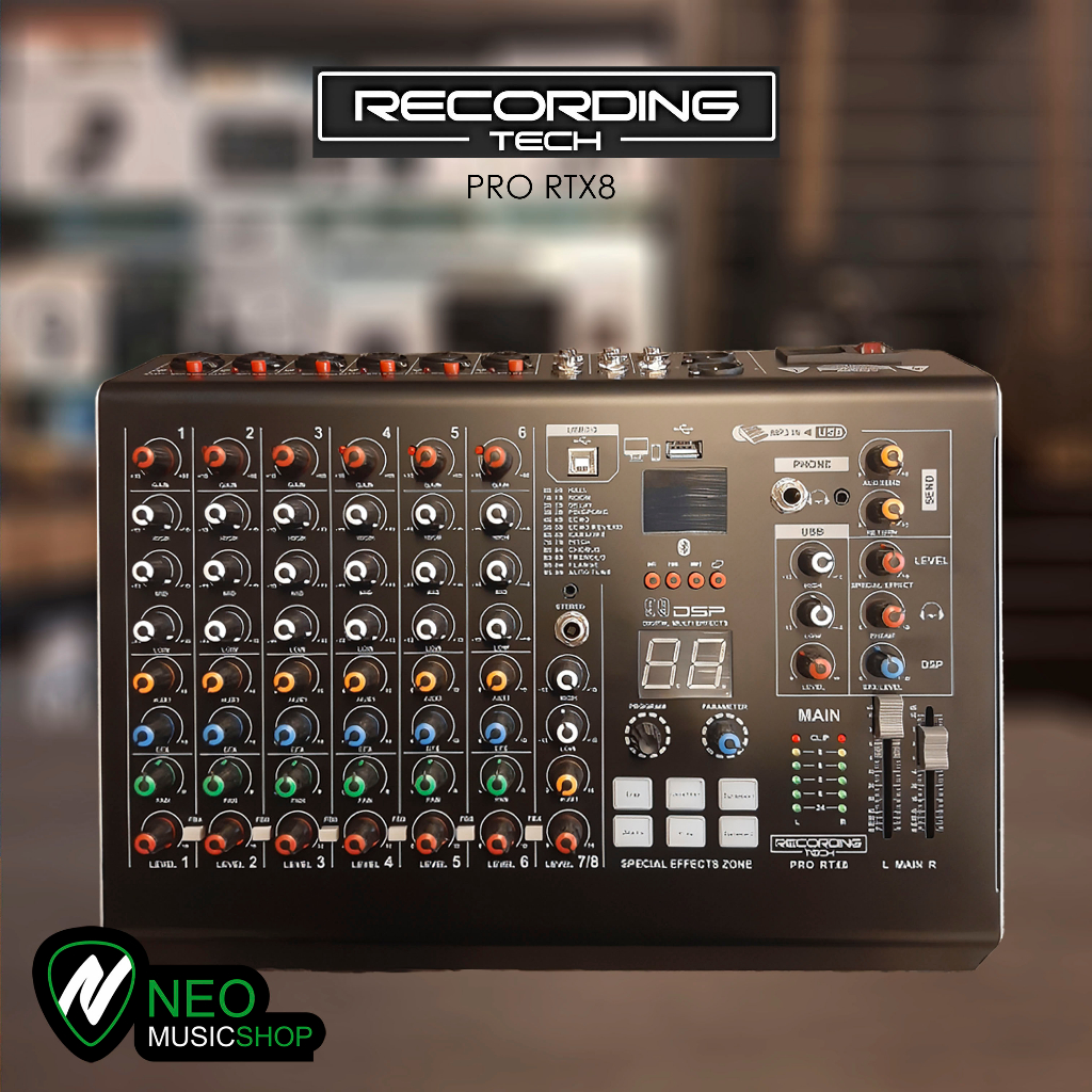 RECORDING TECH PRO RTX8 RTX 8 Channel Professional Audio Mixer