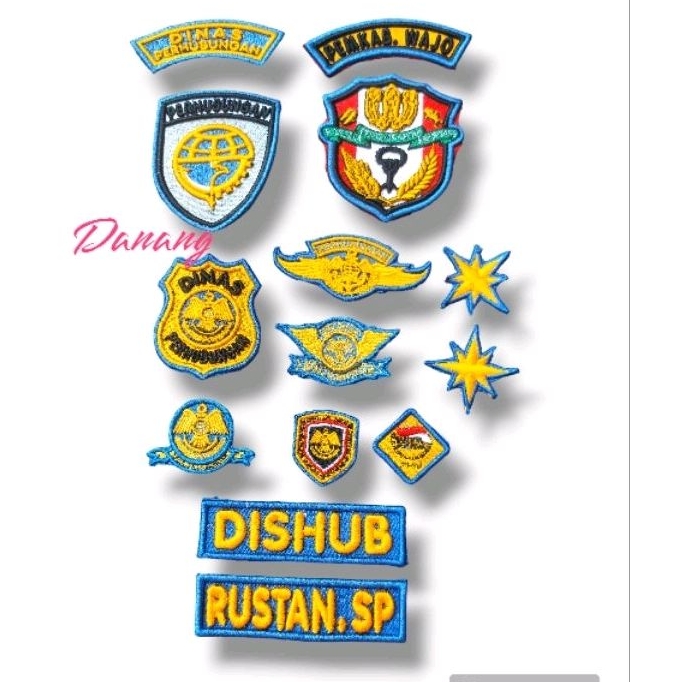 ATRIBUT DISHUB KEMENHUB BORDIR TIMBUL LIS BIRU