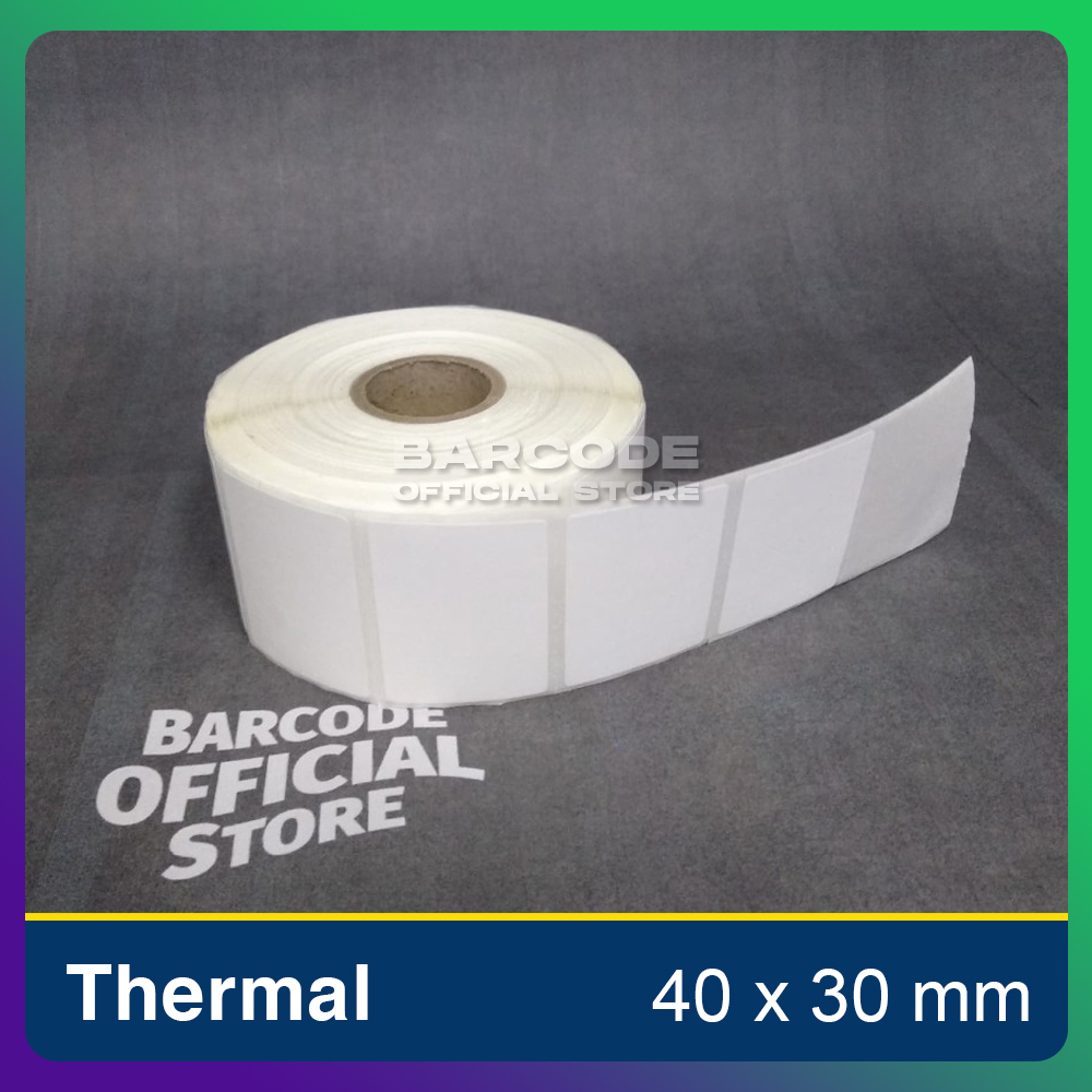 

Kertas Sticker Termal 40 x 30 / 40x30 mm Label Barcode 1 Line 800Pcs