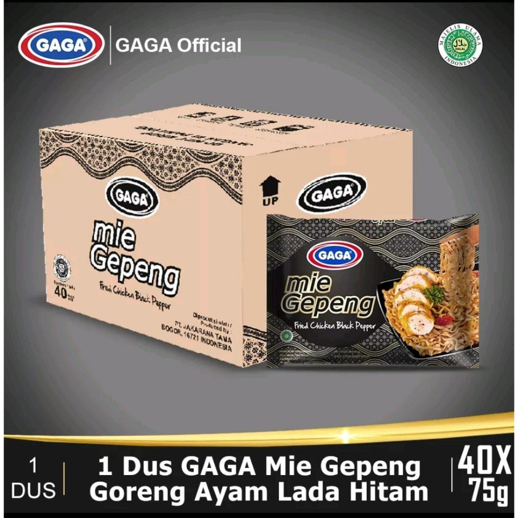 

MIE GAGA GEPENG GORENG AYAM LADA HITAM (1 dus isi 40 bungkus)