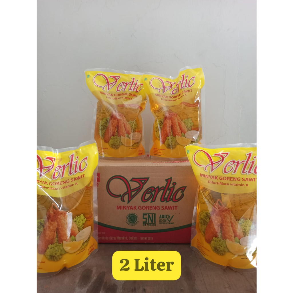 

Minyak goreng verlic 2 liter (1 dus isi 6 pouch)