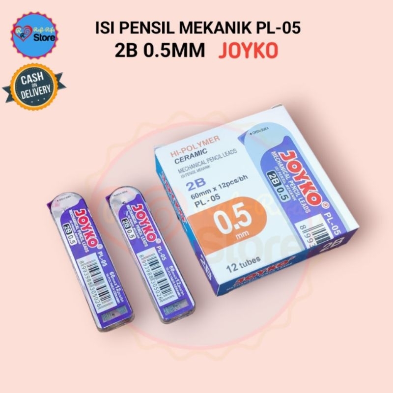 

JOYKO Mechanical Pencil Leads Isi Pensil Mekanik PL-05 2B 0.5mm / Tube