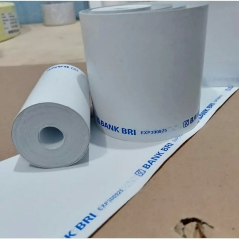 

Kertas struk kasir thermal termurah 57x30 logo BANK BRI ATAS untuk mesin Edc BRILINK