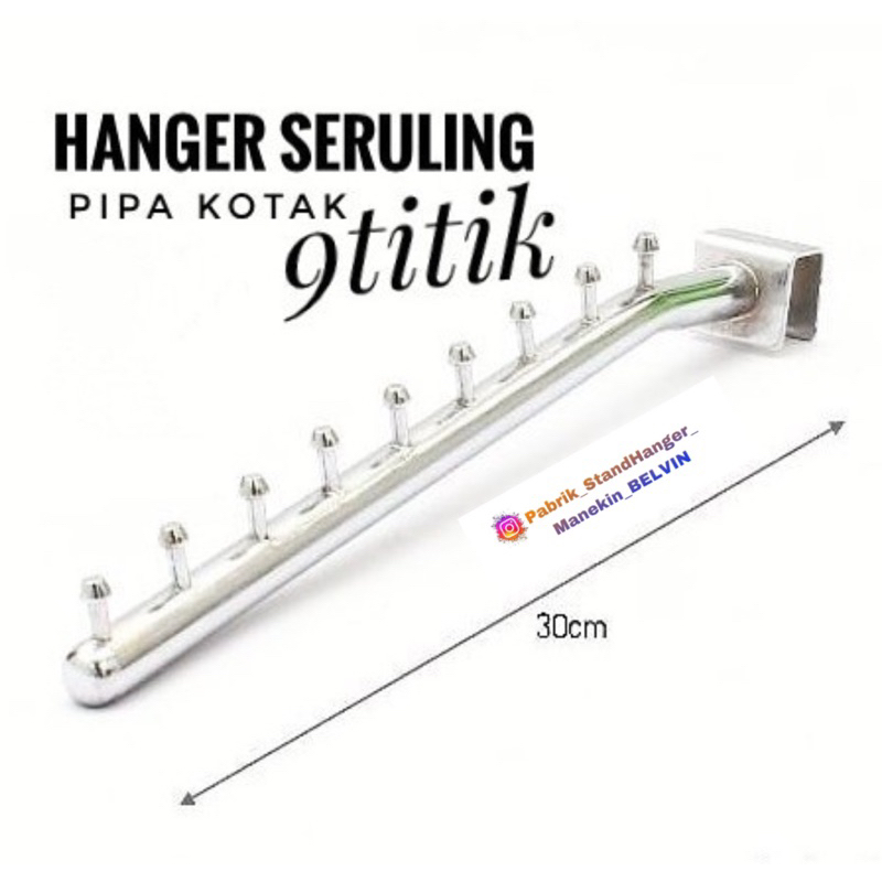 Hanger Suling Pipa Kotak 9 Titik // Gantungan Suling Baju // Display Suling Baju untuk Pipa Kotak 9 