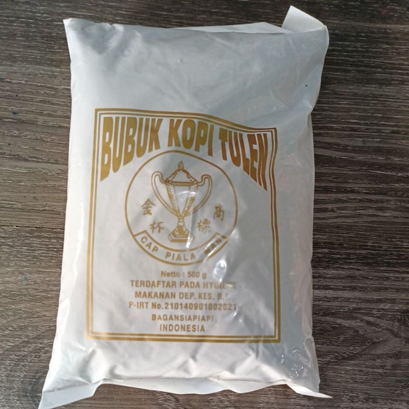 

Bubuk Kopi Tulen Bagan 500gram cap Piala Mas / Kopi Giling Halus Kasar khas kopitiam bagansiapiapi