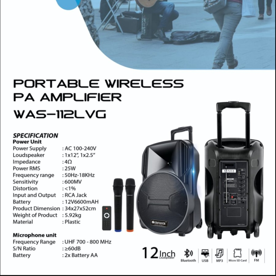 Speaker Portable AIWA WAS-112LVG