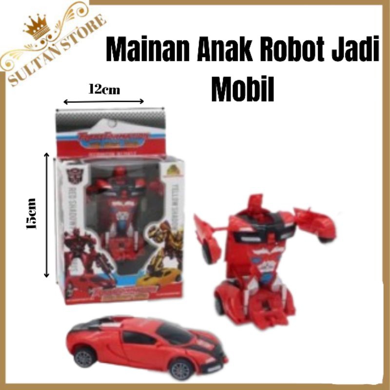Mainan Mobil Jadi robot murah transformer pullback tanpa remote kecil OCT 5323