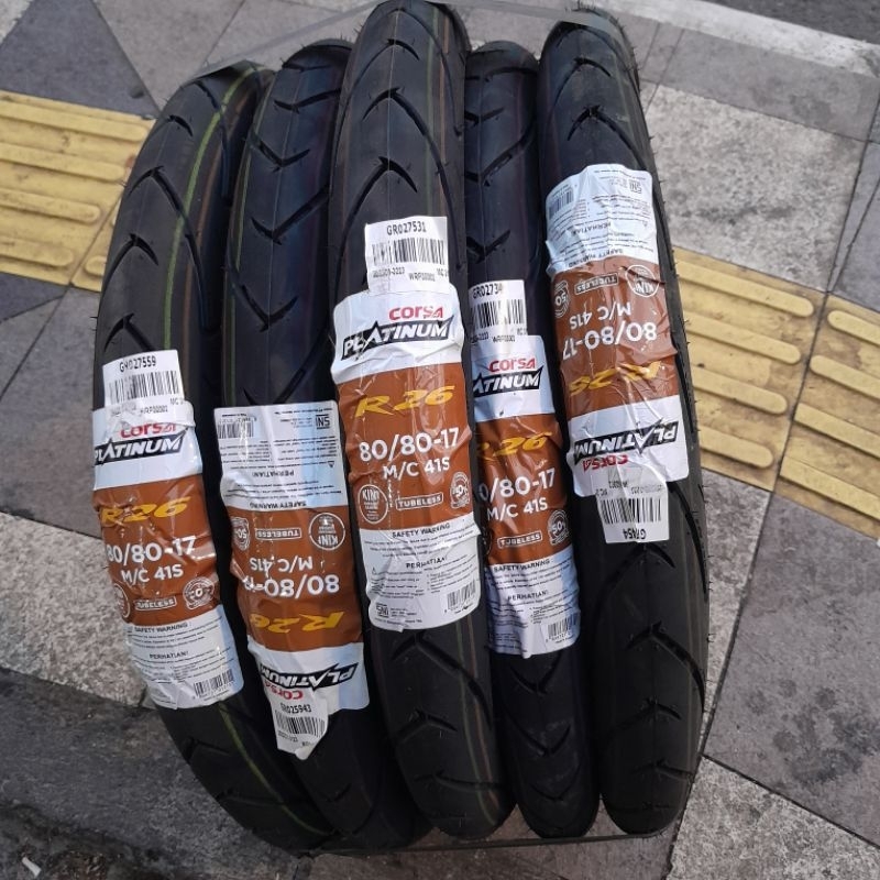 ban luar donat corsa platinum R26 80/80-17 tubless ban luar donat corsa r26