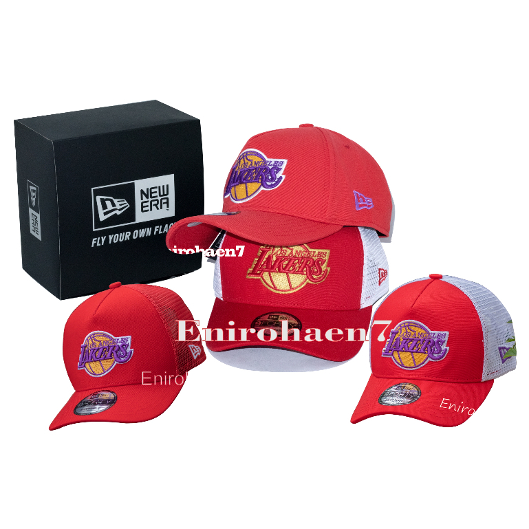 Topi LAKERS full katun Topi LOS ANGELESTopi pembasket pria wanita Unisex LAKERS MERAH